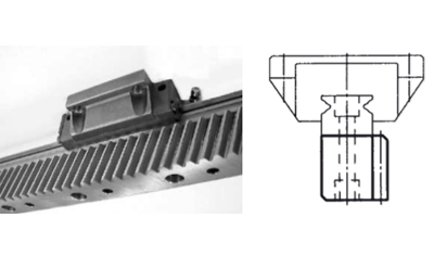 以滾珠導(dǎo)軌的底面作為齒條的安裝基準 以滾珠導(dǎo)軌的底面作為齒條的安裝基準